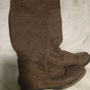 Brown/gray Leather Women's Boots